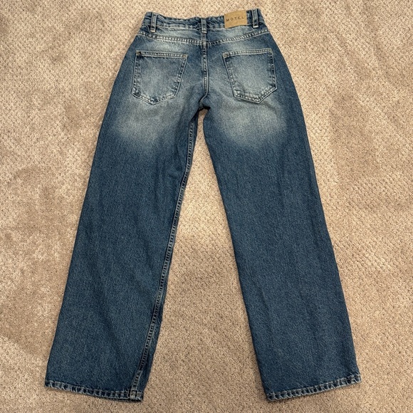 Motel Rocks Low Rise Parallel Jeans In Steel Blue - Picture 3 of 5